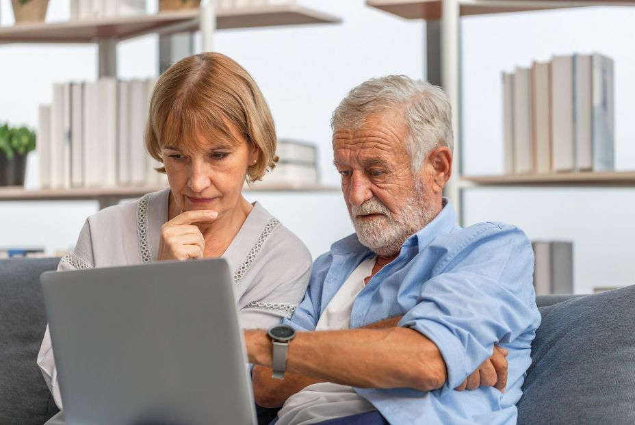 bigstock Worried Senior Couple Checking 441557924