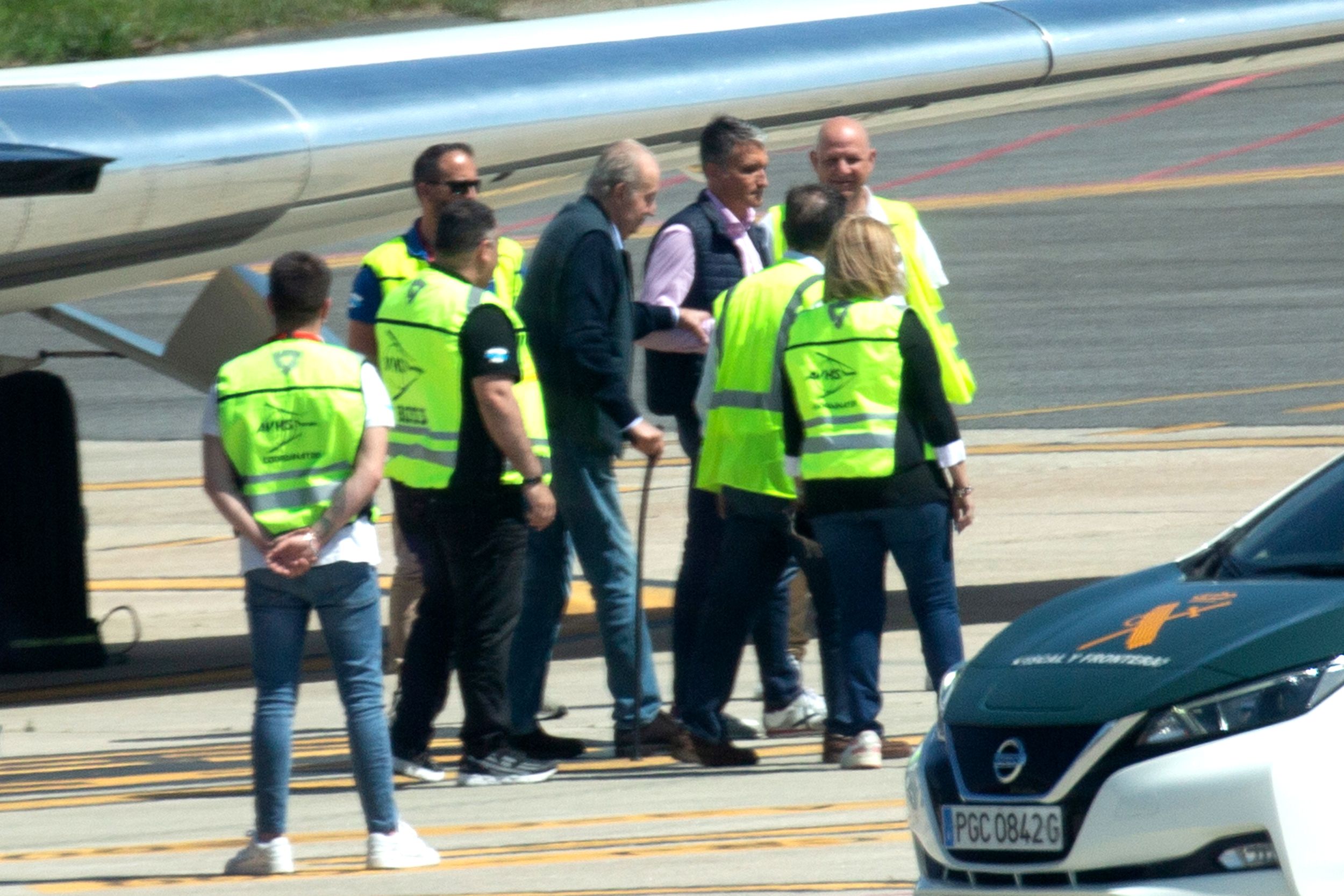 El Rey Juan Carlos llega a Sanxenxo en su segundo viaje a España desde que se marchó a Abu Dabi