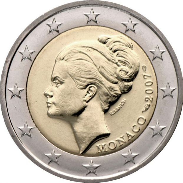 Moneda de 2 euros de Grace Kelly de Mónaco de 2007