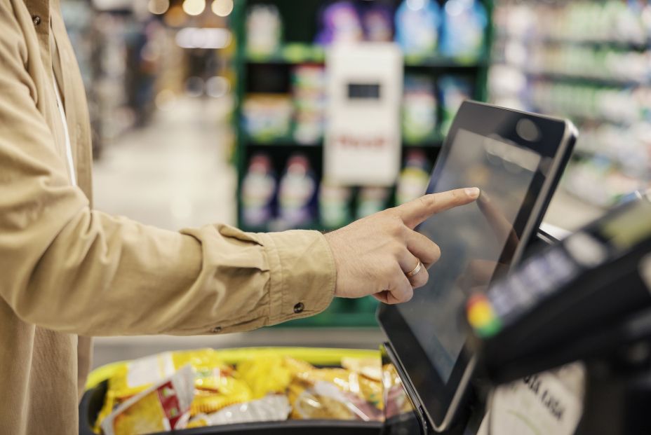 bigstock Hand Of A Man At Self service  471189655