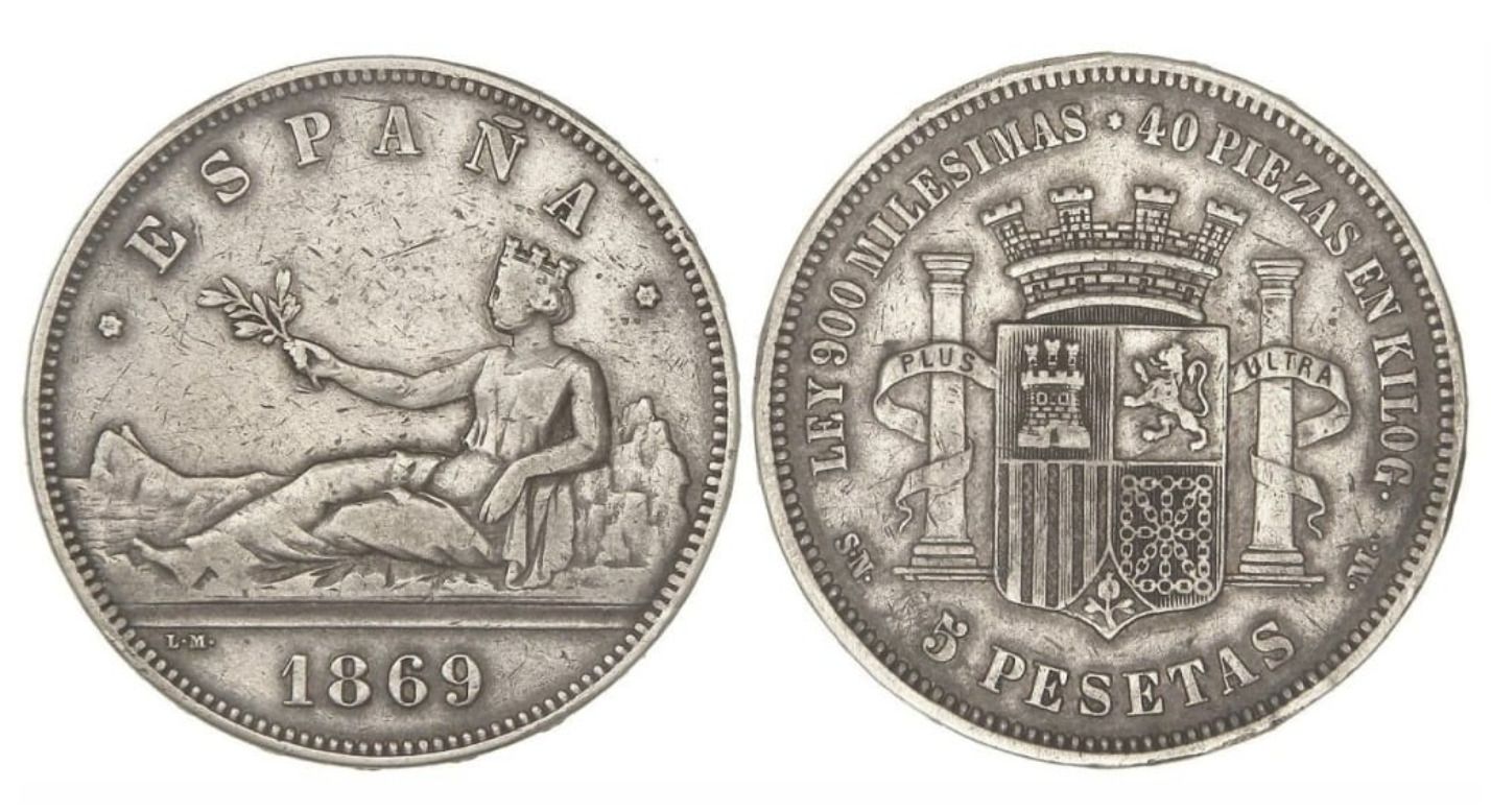 duro de plata de 1869