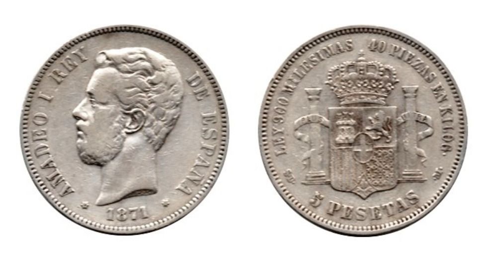 duro de plata de 1870 de Amadeo I de Saboya