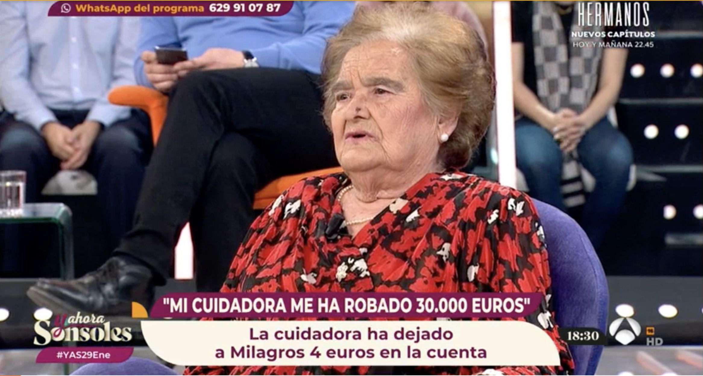 Una mujer de 87 años denuncia en 'Y ahora Sonsoles' a su cuidadora: "Me ha robado 30.000 euros"