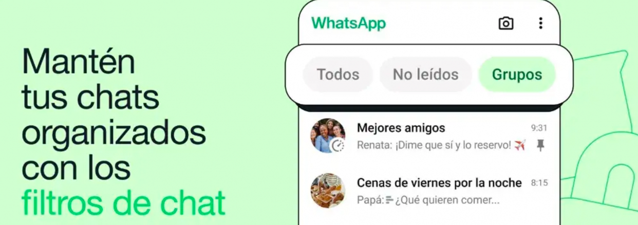 La nueva función de WhatsApp que permite tener las conversaciones organizadas. Europa Press