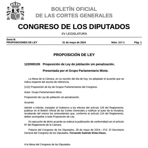 Proposición Ley G. Mixto en BOCG