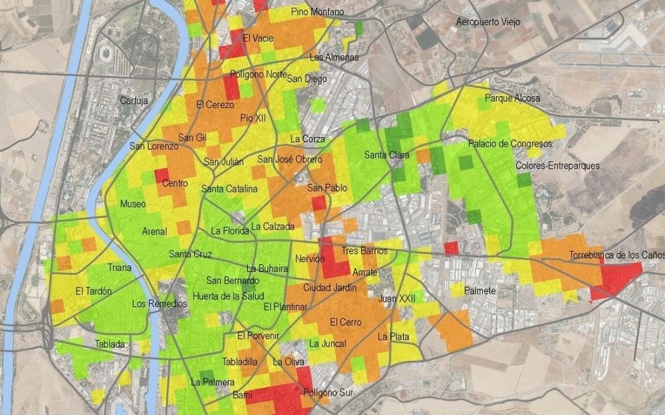 EuropaPress 6068078 mapa barrios sevilla