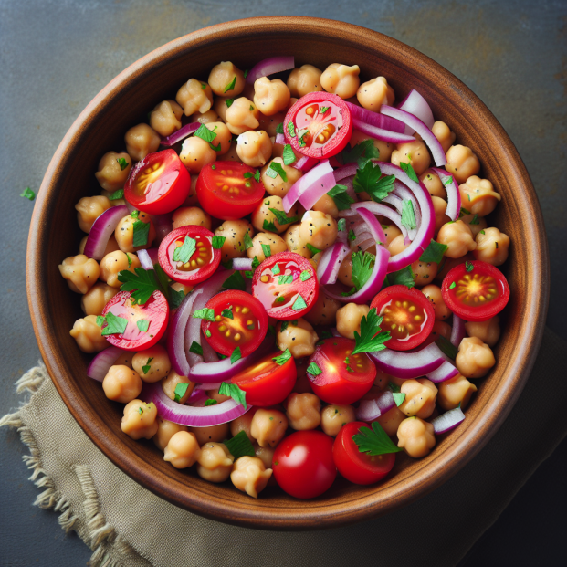 Ensalada de garbanzos y tomate