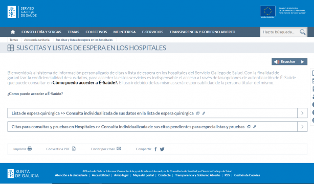 Cómo consultar la lista de espera para operarse en Galicia (SERGAS)