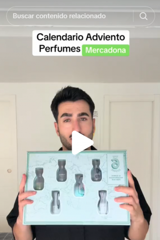 Perfumes de adviento de hombre de Mercadona. Fuente: Tiktok