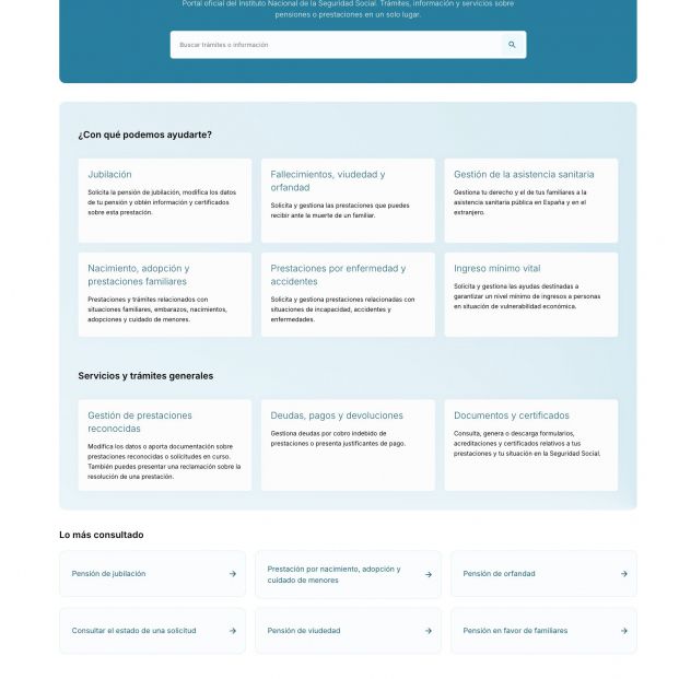 La Seguridad Social lanza una nueva web para facilitar información y trámites sobre pensiones