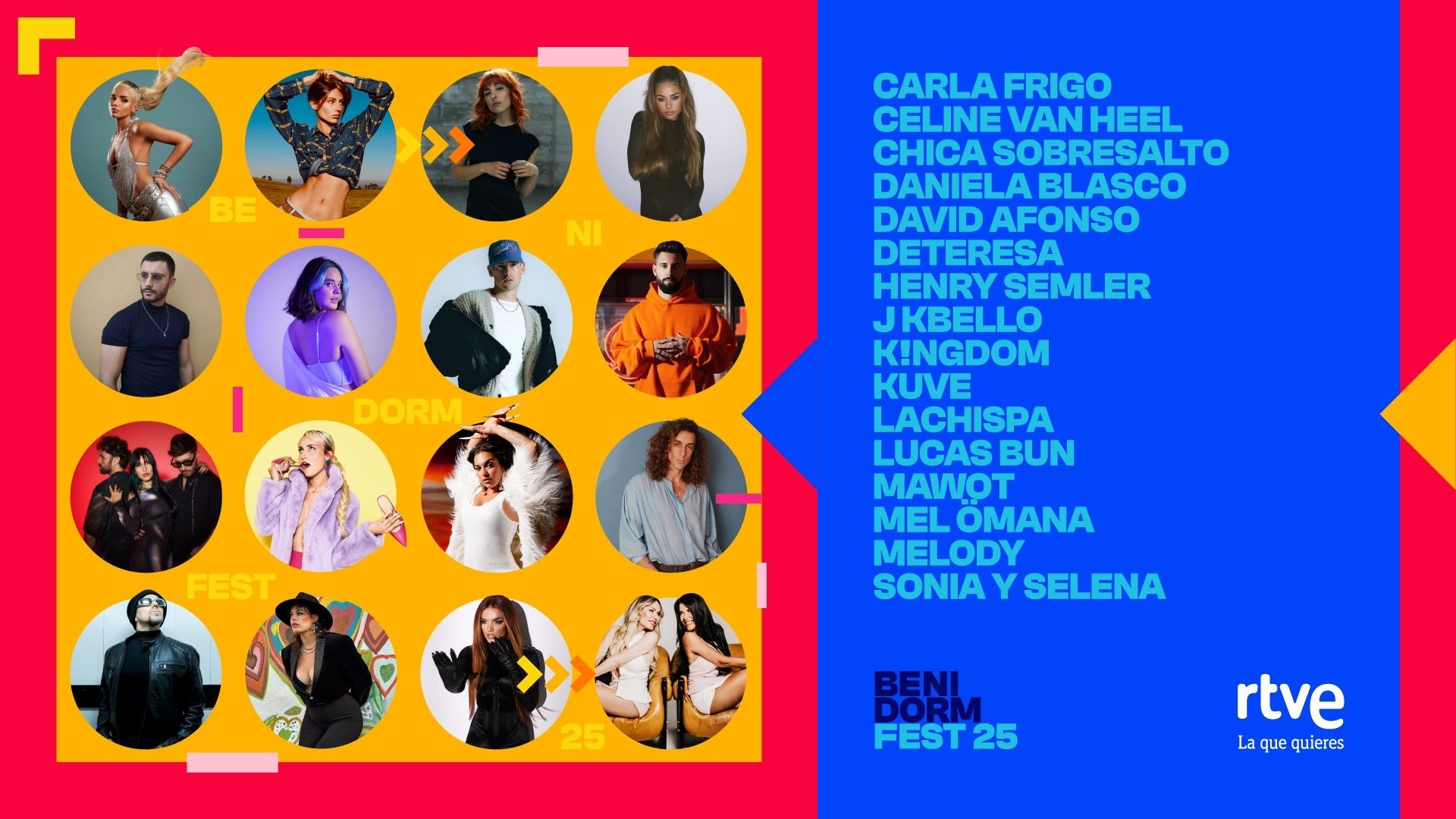 Los 16 artistas del Benidorm Fest 2025: Sonia y Selena, Melody y una corista de Rosalía