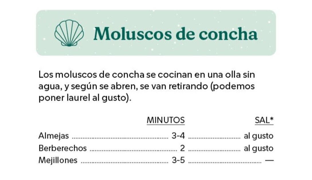 ¿Cuál es el tiempo de cocción adecuado para cocinar marisco? (Mercadona)