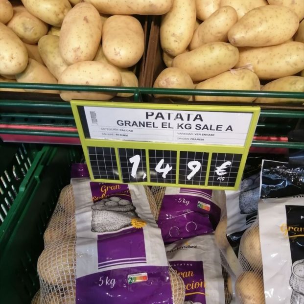 Precio del kilo de patatas en un supermercado en 2020. Fuente: Europa Press