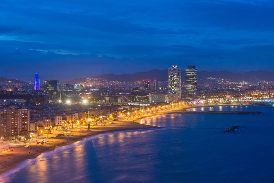 bigstock Aerial View Of Barcelona Beach 236870179