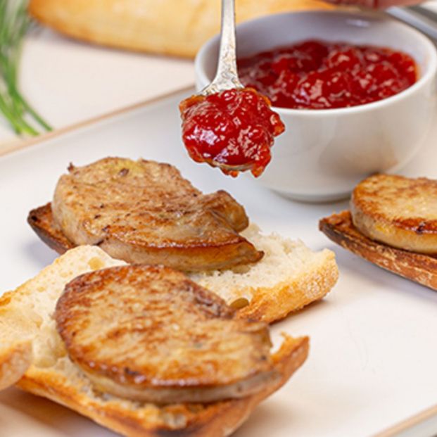 Tosta de foie fresco con mermelada. Fuente: Mercadona