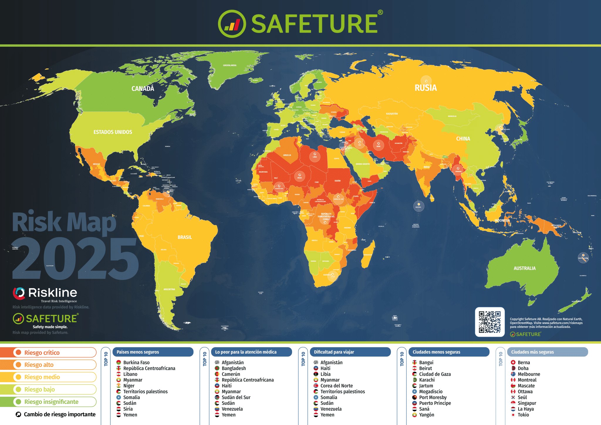 Estos son los países más peligrosos para viajar: ¿dónde se encuentra España? (Safeture)