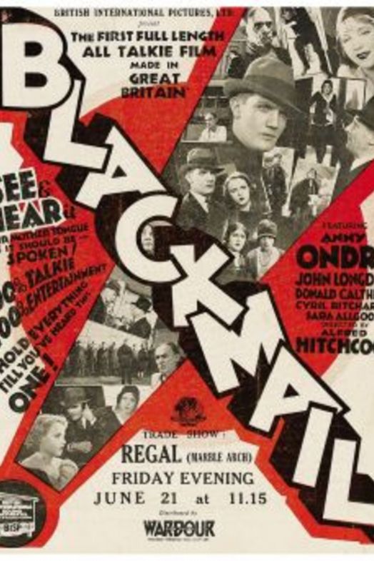 Poster de la película 'Blackmail' de Alfred Hitchcock. Fuente: Wikipedia