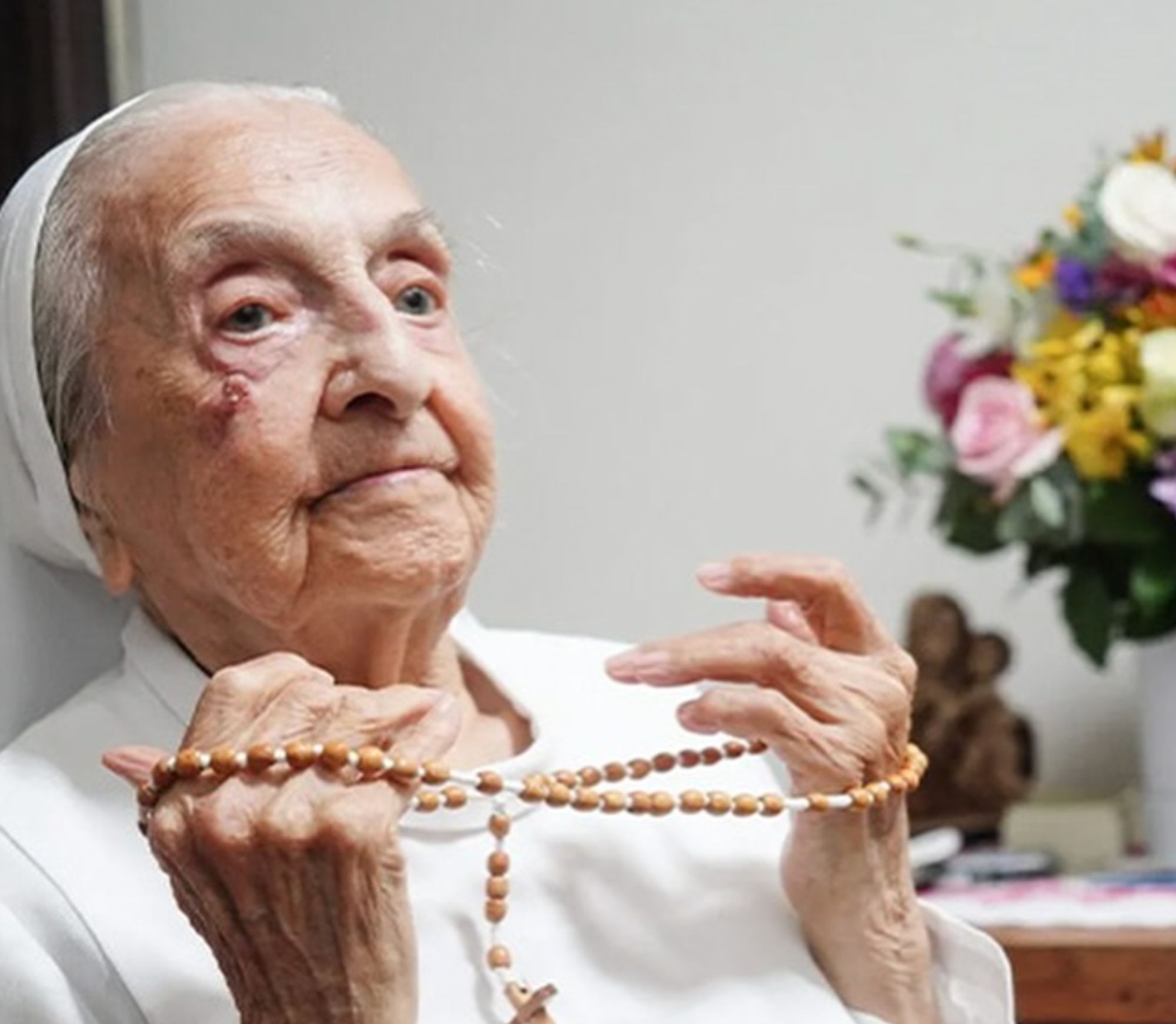 La monja Inah Canabarro, de 116 años, es la nueva persona más longeva del mundo (Instagram)