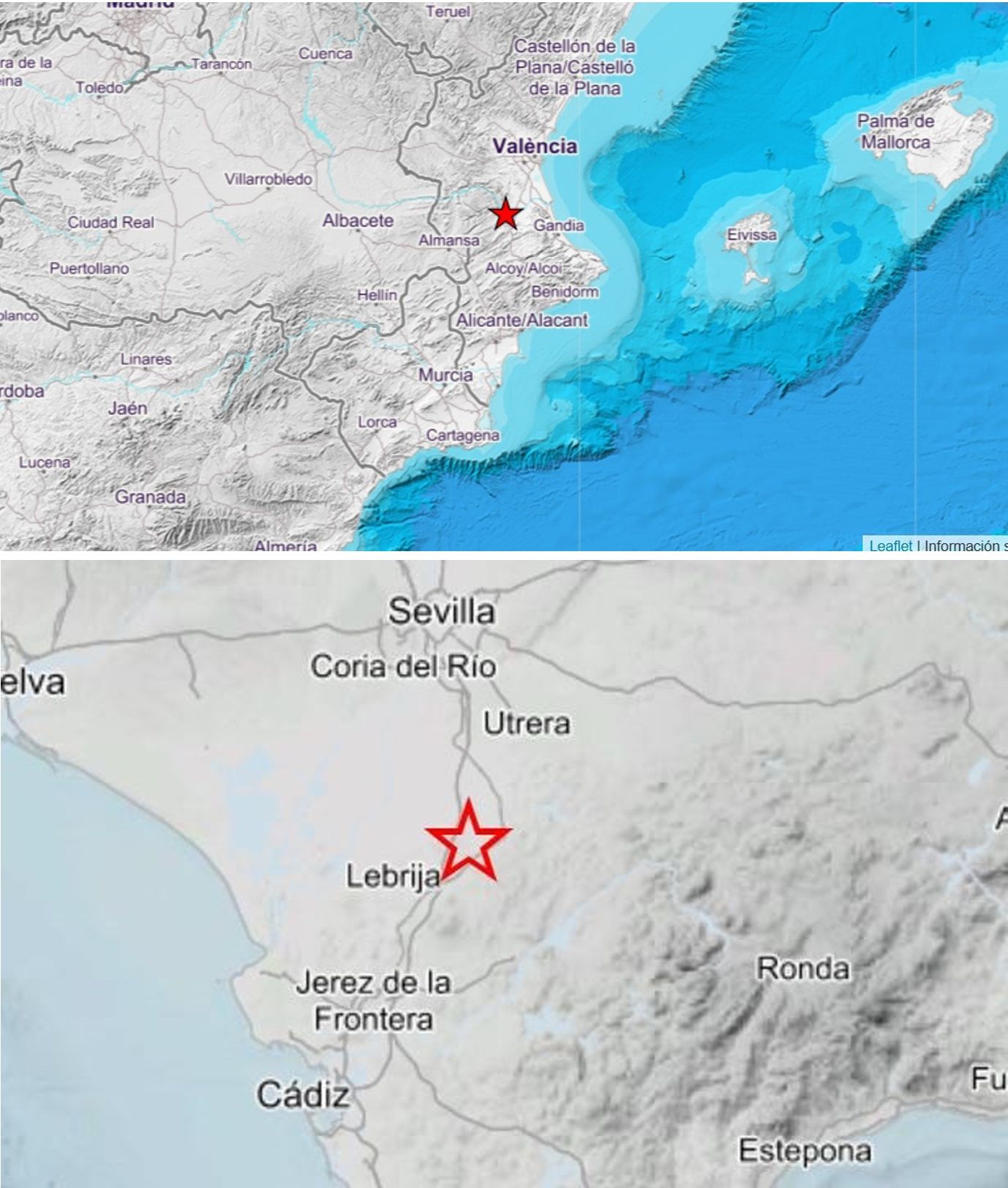 Registrados dos terremotos en localidades de Valencia y Sevilla en las últimas horas