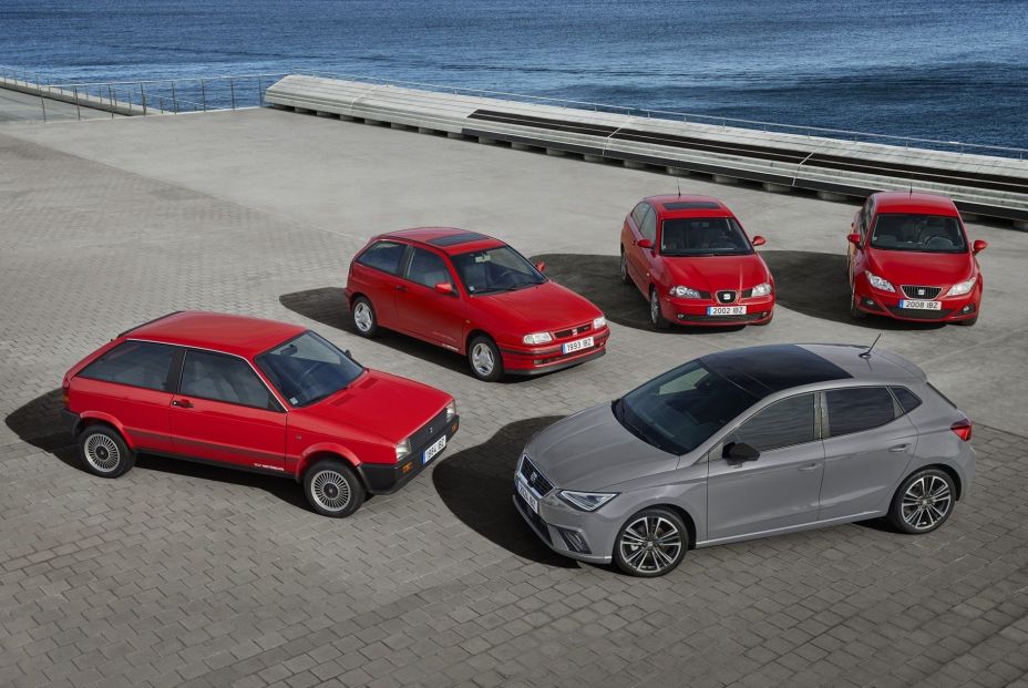 Cinco generaciones del Seat Ibiza. Fuente: Seat