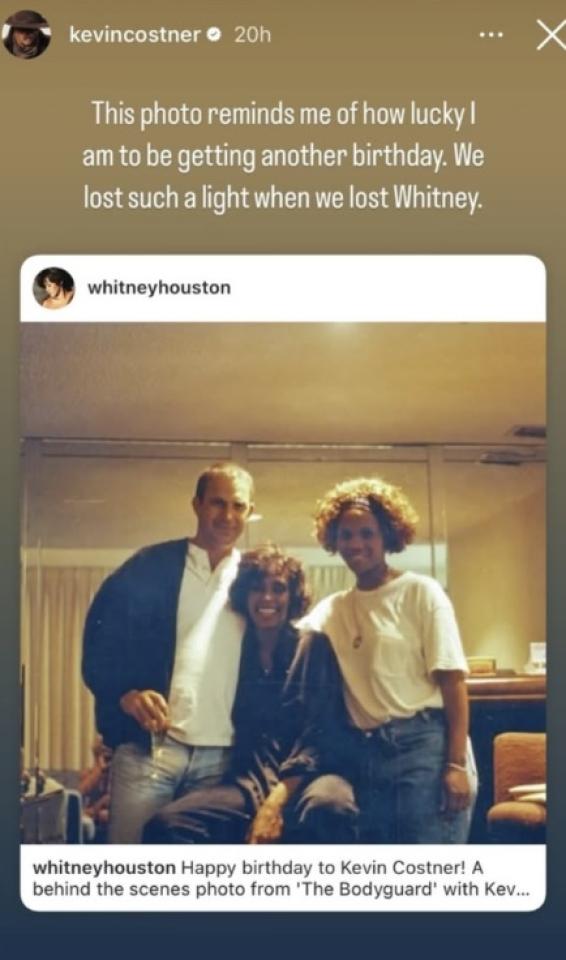 Kevin Costner celebra su 70 cumpleaños recordando a Whitney Houston: "Perdimos tanta luz"