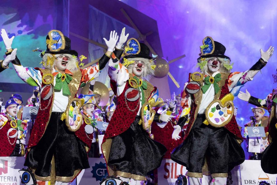 Murga ganadora del primer premio de interpretación de 'Los Carnavales del Mundo' en el carnaval 2024 de Las Palmas de Gran Canaria. Fuente: LPA Carnaval