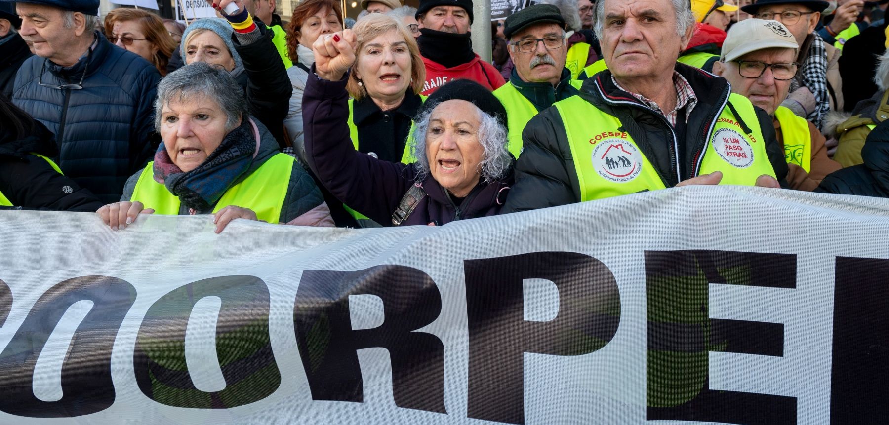 Los pensionistas protestan en calles de Madrid 